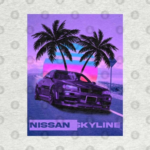 Nissan Skyline synthwave by BLUESIDE